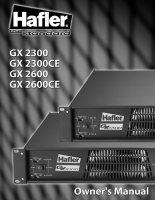 Hafler GX2300-GX-2300CE-GX2600-GX-2600CE - Owners Manual 